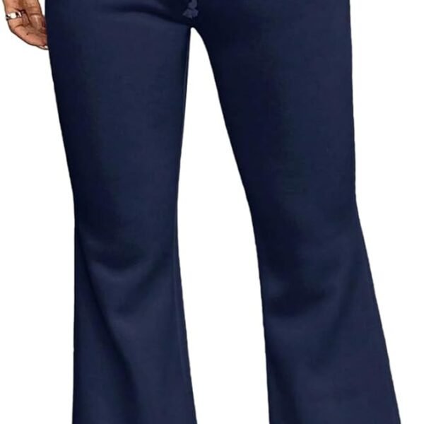 Petite Pants for Women Drawstring Elastic Waist Flare Sweatpants Casual Athletic Bell Bottom Pants Winter Outfits