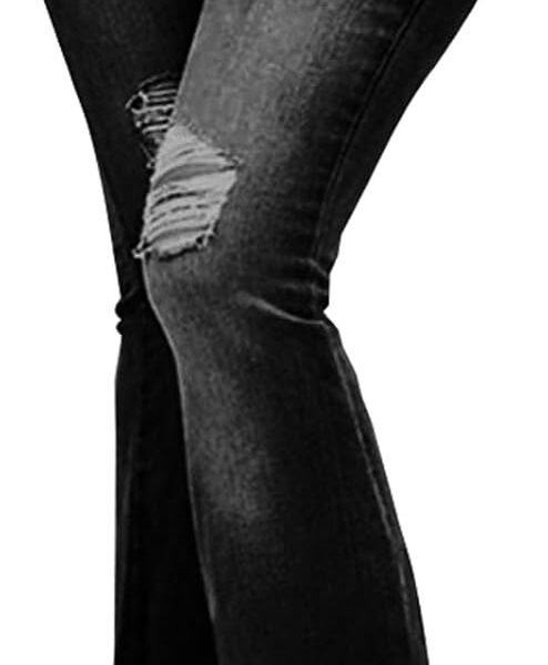 70s Bell Bottom Jeans for Women Elastic High Waisted Raw Hem Denim Pants Classic Vintage Flared Jeans