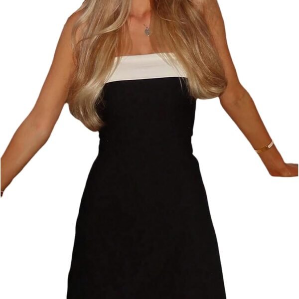 Women's Strapless Bandeau Mini Dress — Elegant Backless Design; Ideal for Graduations, Summer Parties, Proms, and Formal Cocktail Events