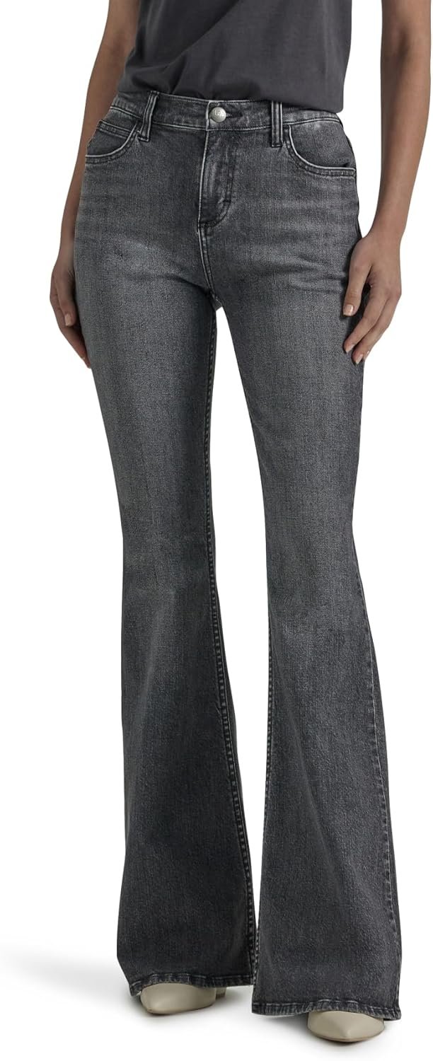 Womens Mid Rise Flare Jean