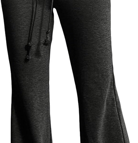 Wide Leg Sweatpants Women Baggy Flare Sweatpants Y2k Cute Bell Bottom Pants High Waisted Drawstring Sweat Pants