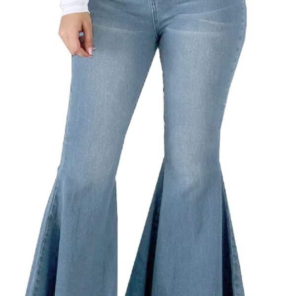 Bell Bottom Jeans for Women High Waisted Skinny Ripped Destroyed Flare Classic Denim Pants Fashion
