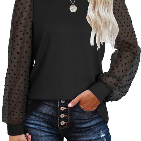 Long Sleeve Shirts for Women Tops Tunic Fall Trendy Crew Neck Clothes